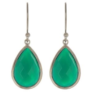 Adornia green onyx pear drop earrings